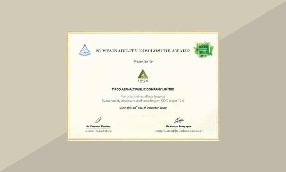 Sustainability Disclosure Award 2020